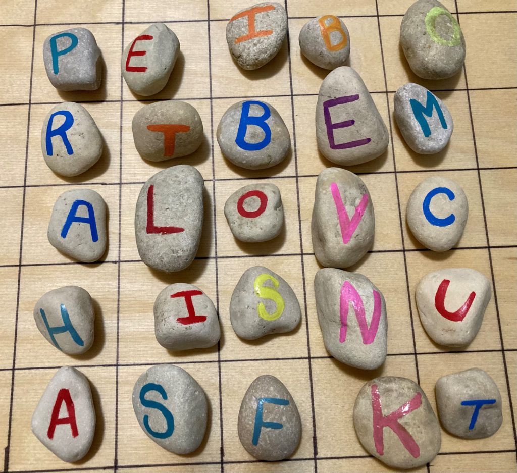 literacy rocks with alphabet letters
